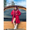 Wolfly damski SZLAFROK płaszcz PIKOWANY ocieplany outdoor z kapturem bordowy - 4