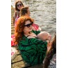 Wolfly damskie kimono plażowe luźny szlafrok na lato w liście zielony - 3
