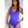 Wolfly damski strój kąpielowy jednoczęściowy wiązany z kokardami fioletowy - 9