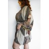 Wolfly damskie kimono plażowe luźny szlafrok na lato brązowe - 2