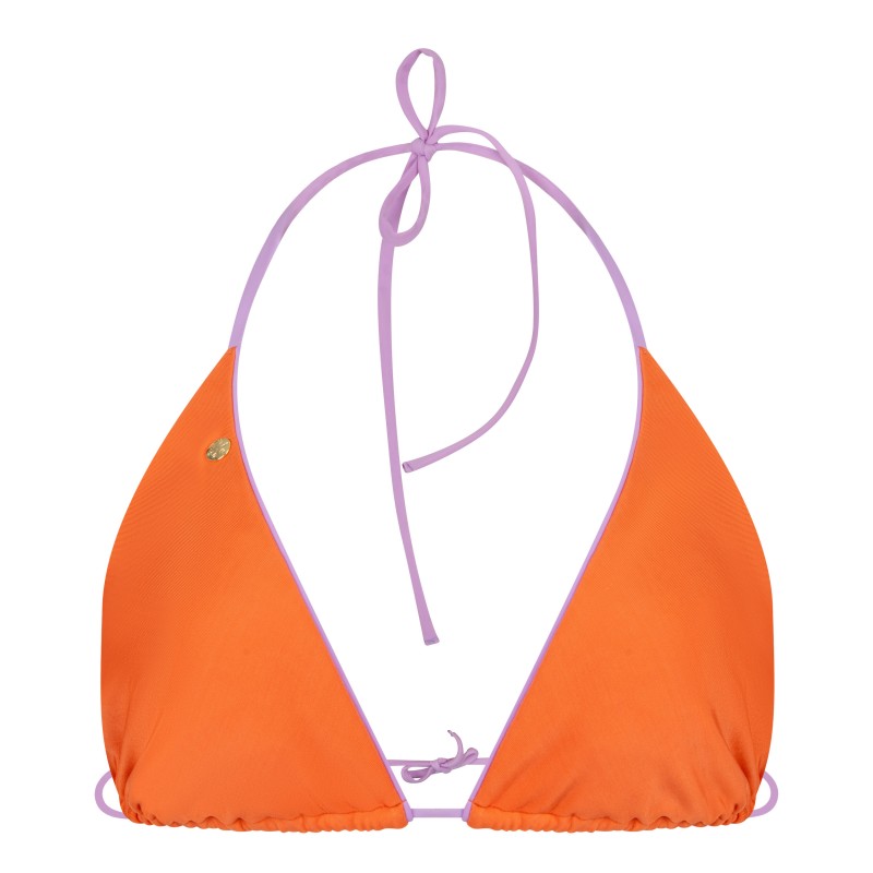 Wolfly damski strój kąpielowy góra od bikini wiązany łososiowy liliowy fiolet - 1