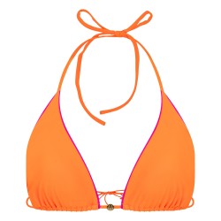 Wolfly damski strój kąpielowy góra bikini wiązany pomarańcz fuksja - 1