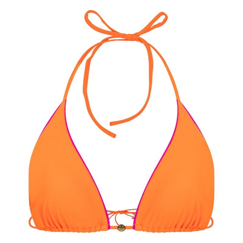 Wolfly damski strój kąpielowy góra bikini wiązany pomarańcz fuksja - 1