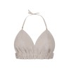Wolfly damski biustonosz z lnu wiązany top lniany naturalny - 1