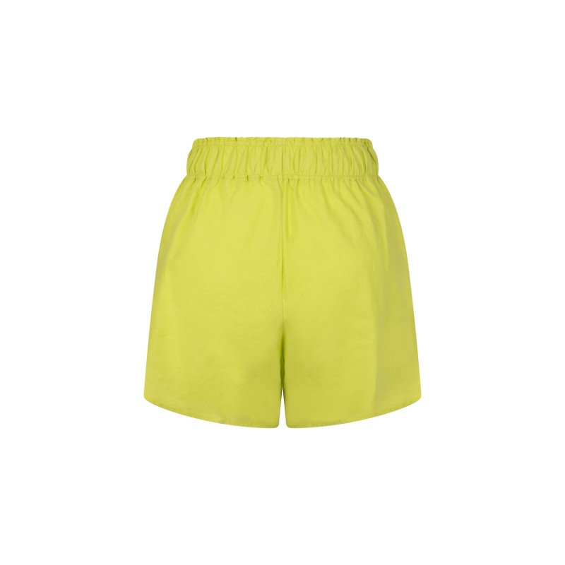 Wolfly damskie letnie szorty spodenki marszczone LNIANE limonkowe - 2