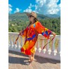 Wolfly damski szlafrok plażowy Kimono JEDWABNe pomarańczowe - 1