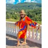 Wolfly damski szlafrok plażowy Kimono JEDWABNe pomarańczowe - 4