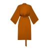 Wolfly damskie lniane kimono z lnu szlafrok złote miedziane - 2