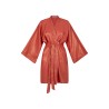 Wolfly damskie kimono lniane szlafrok z lnu morelowe z połyskiem - 2