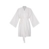 Wolfly damskie kimono lniane szlafrok z lnu wiązany biały - 1