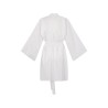 Wolfly damskie kimono lniane szlafrok z lnu wiązany biały - 2