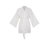 Wolfly damskie kimono lniane krótkie szlafrok z lnu białe - 1