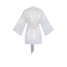 Wolfly damskie krótkie kimono z lnu szlafrok lniany białe z połyskiem - 2