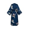 Wolfly damskie Kimono JEDWABNE długie granatowe w anioły - 1