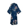 Wolfly damskie Kimono JEDWABNE długie granatowe w anioły - 2