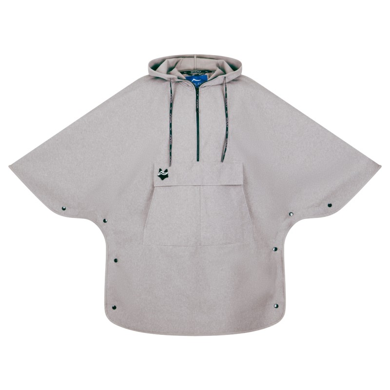 Wolfly Poncho bluza z kapturem do morsowania przeciwdeszczowa jasny szary melanż - 1