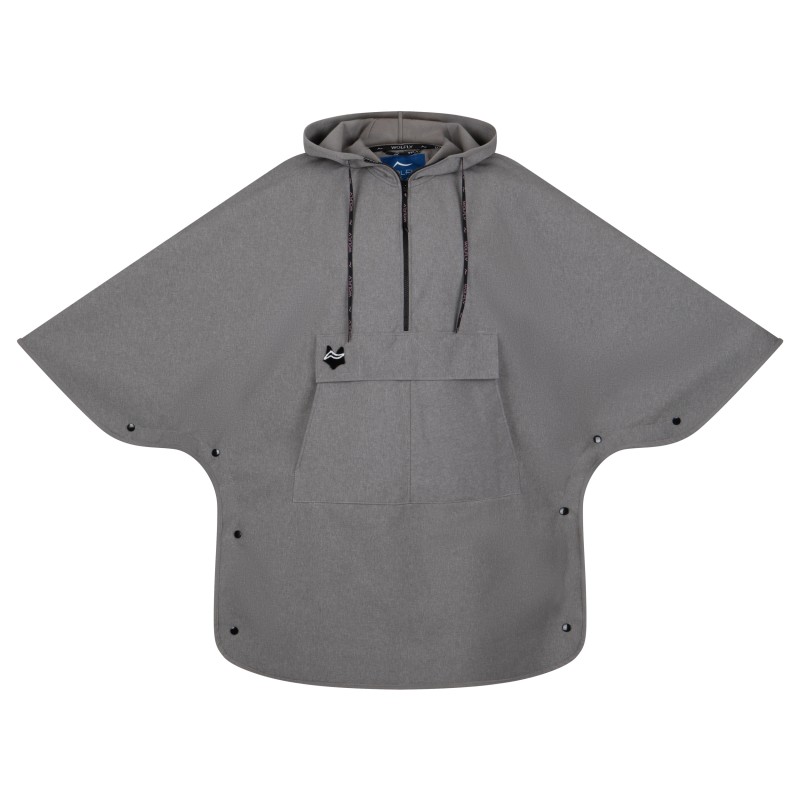 Wolfly Poncho bluza z kapturem do morsowania przeciwdeszczowe Ciemny szary melanż - 2