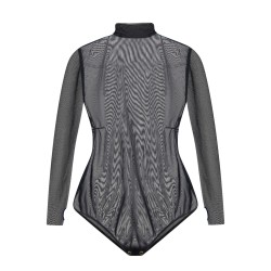 Wolfly damskie body golf przeźroczyste z długim rękawem czarne - 3