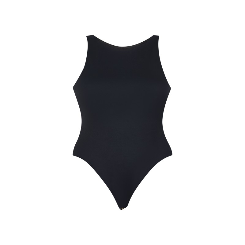 wolfly damskie eleganckie body basic bokserka zapinane w kroku czarny - 2