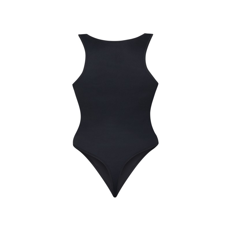 wolfly damskie eleganckie body basic bokserka zapinane w kroku czarny - 3