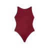 wolfly damskie eleganckie body basic bokserka zapinane w kroku Bordowy - 1