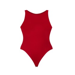 wolfly damskie eleganckie body basic bokserka zapinane w kroku Czerwony - 2