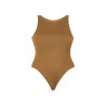 wolfly damskie eleganckie body basic bokserka zapinane w kroku Karmelowe - 1