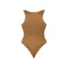 wolfly damskie eleganckie body basic bokserka zapinane w kroku Karmelowe - 2