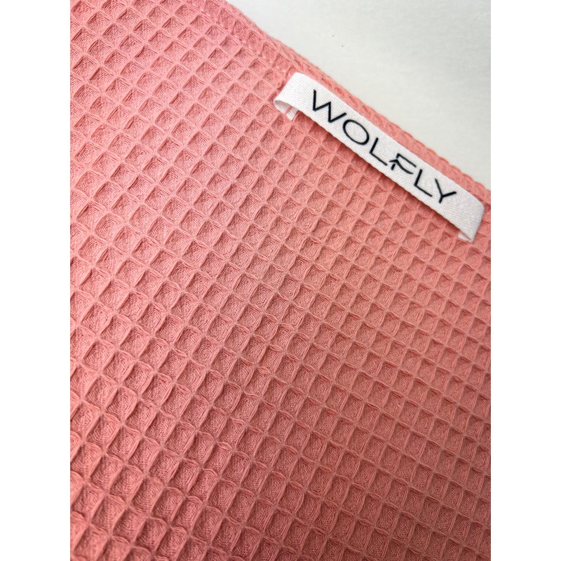 Wolfly RĘCZNIK kąpielowy plażowy mały wafel bawełniany brzoskwiniowy - 4