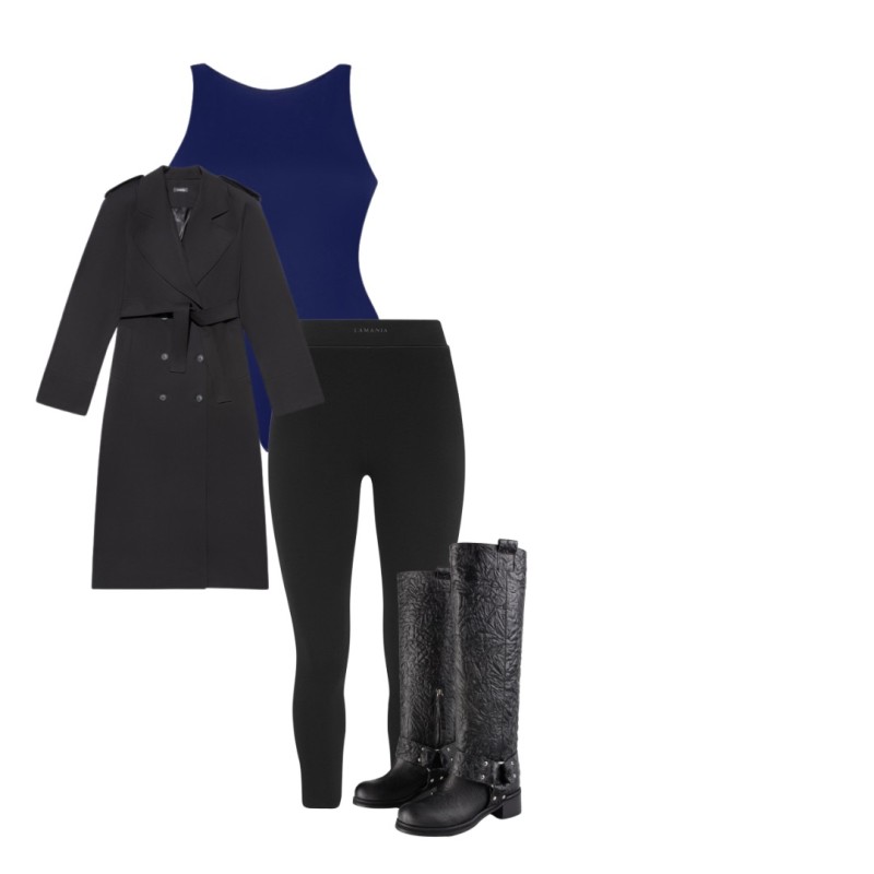 wolfly damskie eleganckie body basic bokserka zapinane w kroku Granatowy - 3