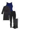 wolfly damskie eleganckie body basic bokserka zapinane w kroku Granatowy - 3
