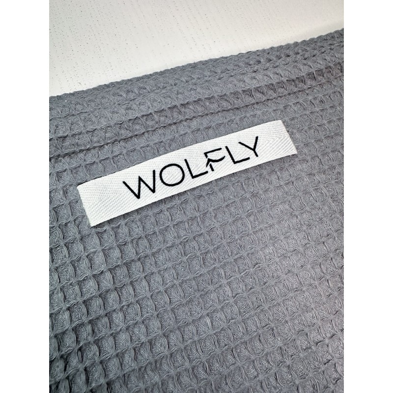 Wolfly RĘCZNIK kąpielowy plażowy DUŻY wafel bawełniany ciemny szary - 1