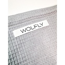 Wolfly RĘCZNIK kąpielowy plażowy DUŻY wafel bawełniany Jasny szary - 2
