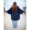 Wolfly Poncho bluza z kapturem do morsowania przeciwdeszczowe Granatowe - 1