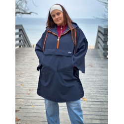 Wolfly Poncho bluza z kapturem do morsowania przeciwdeszczowe Granatowe - 2
