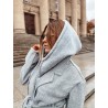 Wolfly Damski Kaptur balaclava z wełny merino Jasny szary - 2