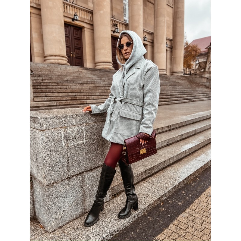 Wolfly Damski Kaptur balaclava z wełny merino Jasny szary - 3