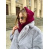 Wolfly Damski gruby Kaptur balaclava z wełny merino bordowy - 5
