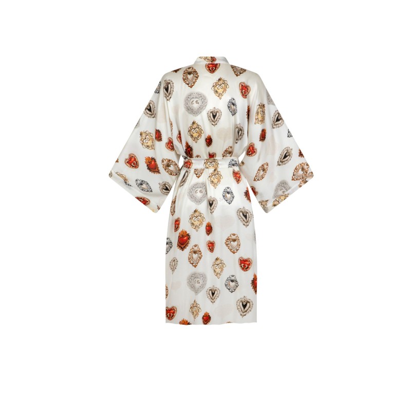 Kimono JEDWABNE średnie / JASNE serce - 1