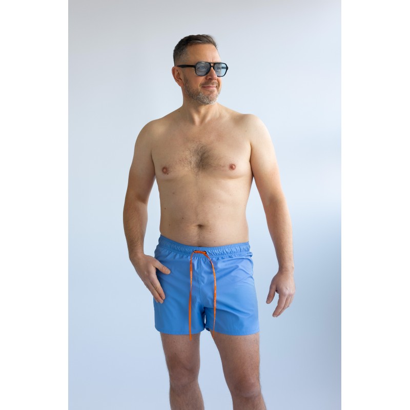 Wolfly męskie szorty plażowe krótkie spodenki kąpielowe na lato baby blue - 1