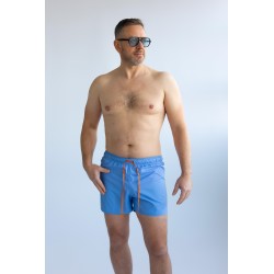 Wolfly męskie szorty plażowe krótkie spodenki kąpielowe na lato baby blue - 3