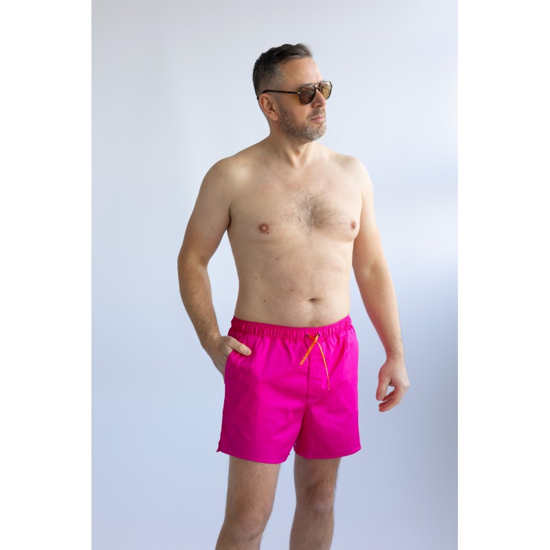 Wolfly męskie szorty plażowe SPODENKI na lato różowe - 4