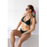 Wolfly damski strój kąpielowy góra bikini wiązana ciemny zielony - 4