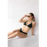 Wolfly damski strój kąpielowy góra bikini wiązana ciemny zielony - 5