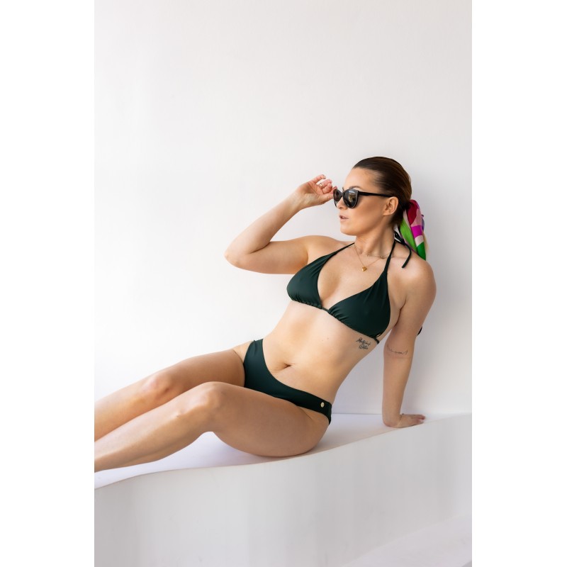 Wolfly damski strój kąpielowy dół figi bikini majtki tanga ciemny zielony - 3