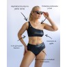 Wolfly damski biustonosz top na jedno ramię srebrny ciemny - 10