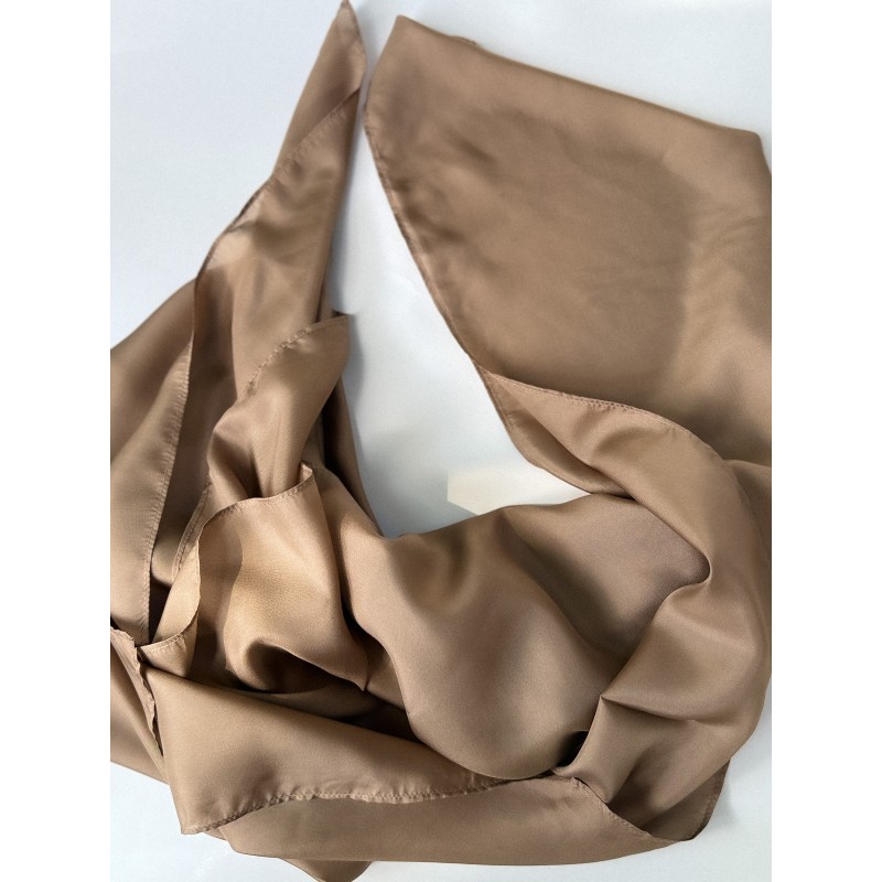 Wolfly poncho chusta Apaszka jedwabna bezowa duża mocha mouse - 4