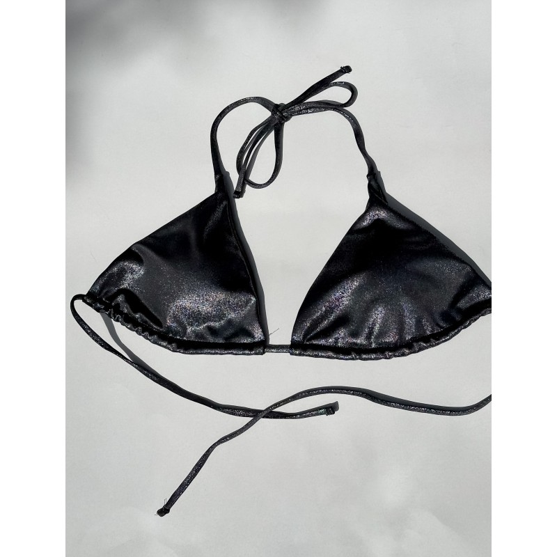 Wolfly damski strój kąpielowy góra bikini wiązana srebrny - 4