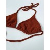 Wolfly damski strój kąpielowy góra bikini wiązana terracotta rudy - 2