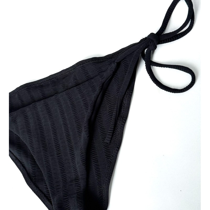 Wolfly damski strój kąpielowy dół od bikini czarny karbowany - 2